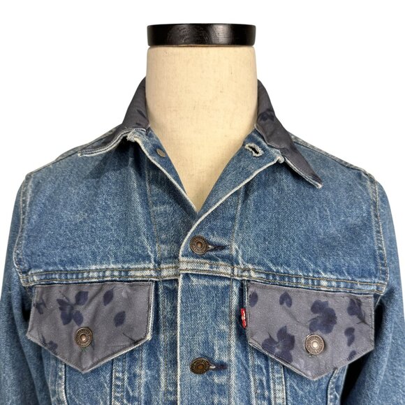 Vintage Levis Strauss & Co. 38R Denim Jacket With Custom Collar & Cuffs 80's - Picture 8 of 12